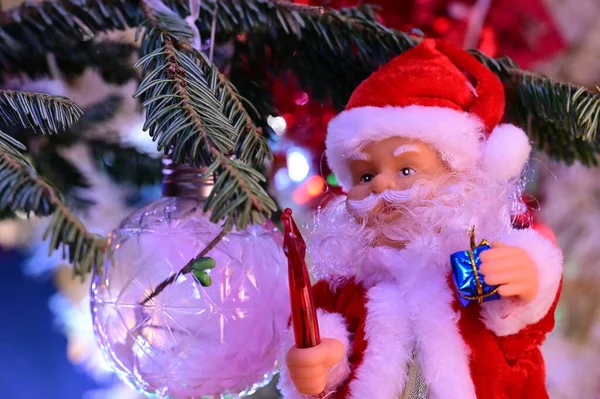 Stock image close up of a christmas decorations with santa claus