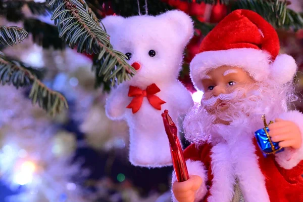 Primer Plano Una Decoración Navidad Con Santa Claus —  Fotos de Stock