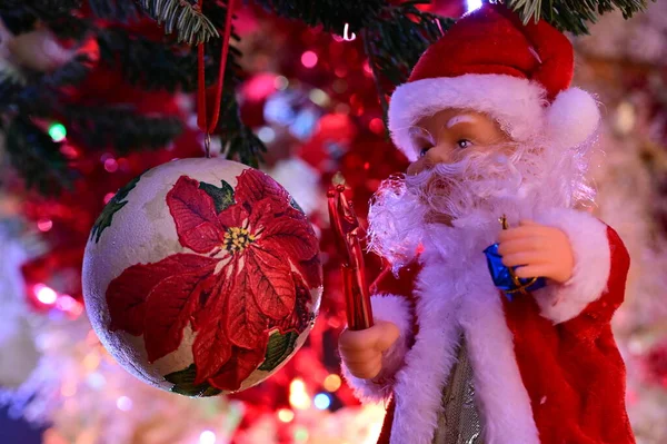 Santa Claus Juguete Navidad Fondo Vacaciones — Foto de Stock