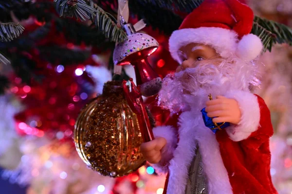 Santa Claus Juguete Navidad Fondo Vacaciones —  Fotos de Stock