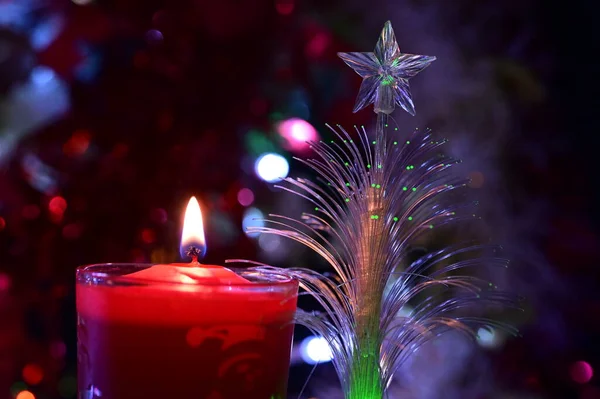 Albero Natale Candela Decorazione Vacanza — Foto Stock