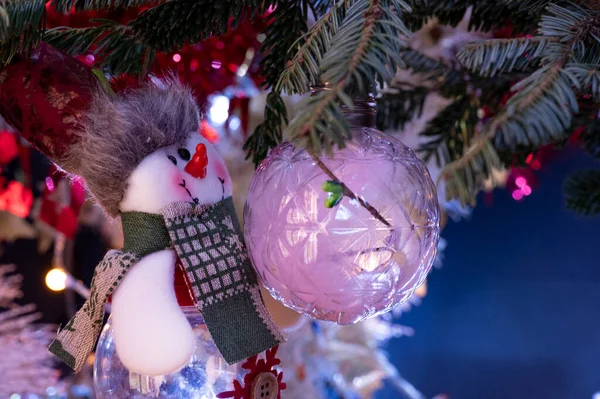 Kerstboom Decoratie Sneeuwpop Speelgoed — Stockfoto