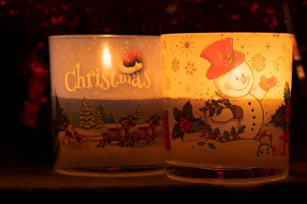 Свечи Украшениями Рождество — стоковое фото