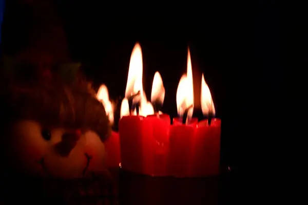 촛불을 가까이 배경을 크리스마스 — 스톡 사진