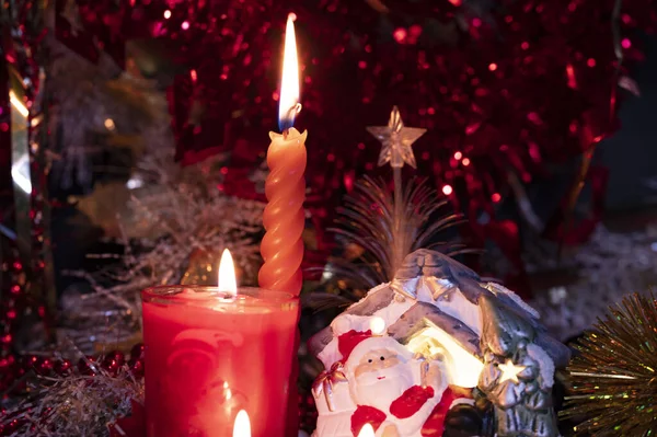 안개낀 촛불을 크리스마스 — 스톡 사진