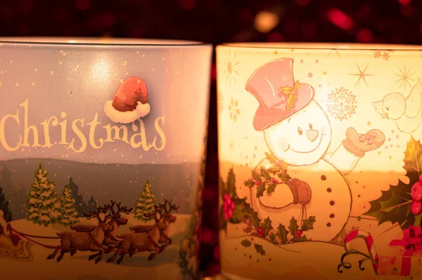 Kaarsen Met Versieringen Voor Kerstmis — Stockfoto