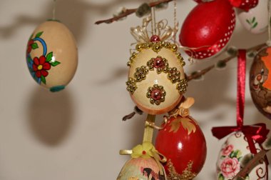 easter eggs on  willow branch 