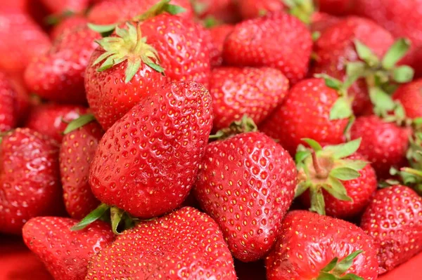 Nahaufnahme Von Frischen Reifen Erdbeeren — Stockfoto