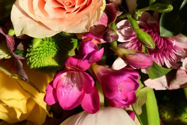 Güzel, parlak buketi kapat. 