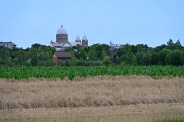 Kırsaldaki büyük katedralin güzel manzarası