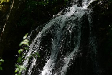 Dağlardaki güzel şelale manzarası            