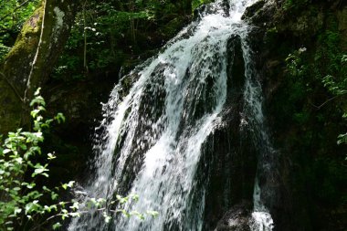 Dağlardaki güzel şelale manzarası            