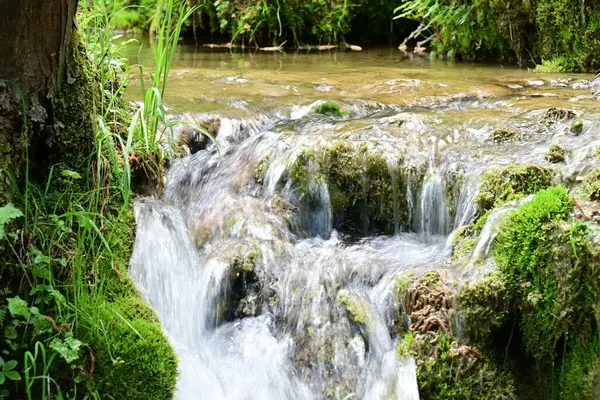 Dağlardaki güzel şelale manzarası            