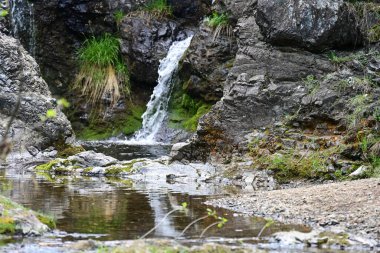 Doğal uyum içinde suyun hassas düşüşü.