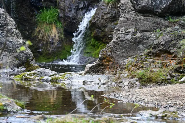 Doğal uyum içinde suyun hassas düşüşü.