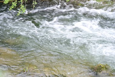 Hızlı dağ deresinin güzel manzarası            