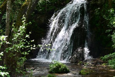 Dağlardaki güzel şelale manzarası            