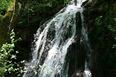 Dağlardaki güzel şelale manzarası            