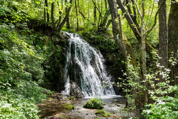 Dağlardaki güzel şelale manzarası            