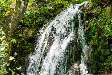 Dağlardaki güzel şelale manzarası            