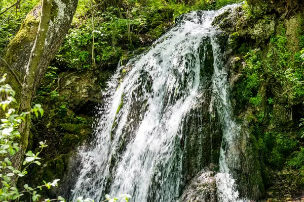 Dağlardaki güzel şelale manzarası            