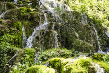 Dağlardaki güzel şelale manzarası            