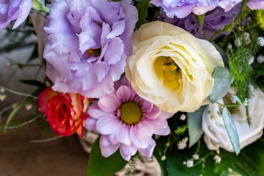 Renkli çiçek demeti, yakın görüş.