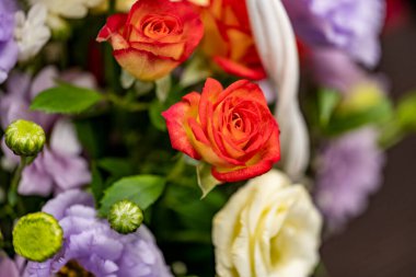 Renkli çiçekli buket