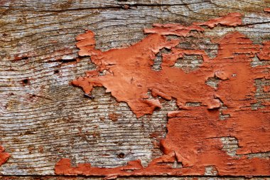 Eski, kirli ahşap kapı, turuncu boya, eski tahta 