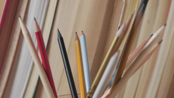 Alegerea Între Creioane Multicolore Ocupație Creativă — Videoclip de stoc