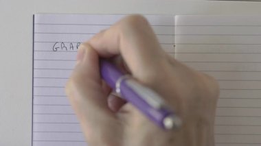 Kağıda kalemle yaz. Fırsatı yakala ve yaşa, iyi tavır, motivasyon ve iş.