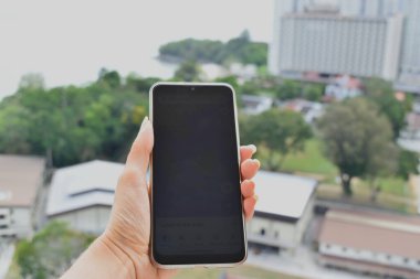 Şehir planındaki cep telefonu..