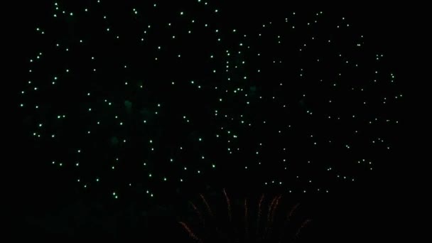 Magische Feiertag Bunte Glitzern Helles Feuerwerk Nachthimmel Und Illumination Konzept — Stockvideo