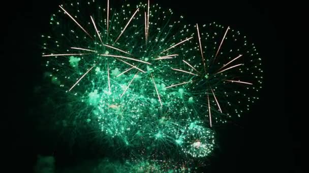 Advertising Background Festive Pyrotechnic Show Holiday Colorful Glitz Bright Fireworks — Stock Video