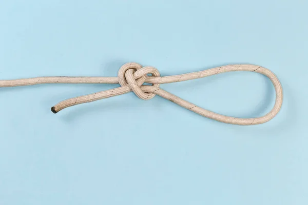 Untightened Rope Angler Loop Also Known Perfection Loop Blue Background — Zdjęcie stockowe