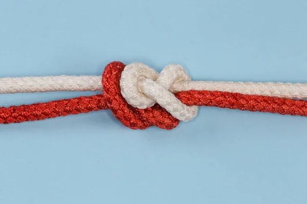 Tightened Rope Sliding Figures Eight Knot Also Known Double Figure — Zdjęcie stockowe