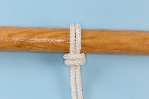 Rope Piwich Knot Reinforced Version Cow Hitch Used Attach Rope — Zdjęcie stockowe
