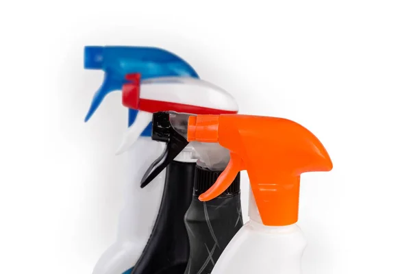 Handpumpad Spruta Orange Färg Plastflaskan Med Rengöringsmedel För Hushållsbruk Mot — Stockfoto