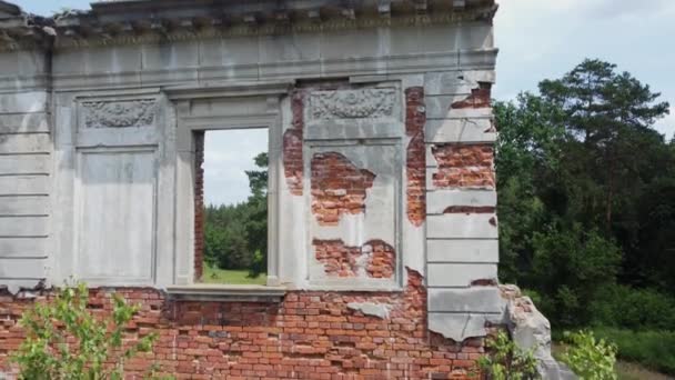 Руины Главного Фасада Старого Дворца Вид Воздуха — стоковое видео