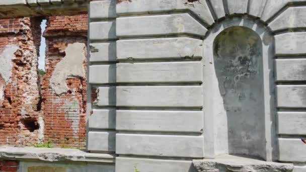 Ruins Main Facade Old Palace Horizontal Panning — Stock Video