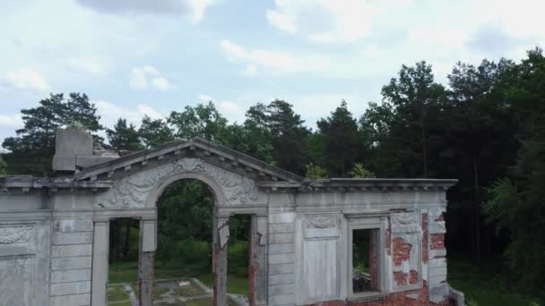 旧宫殿的废墟 主立面的鸟瞰 — 图库视频影像