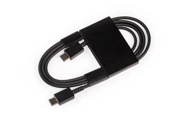 Cable Adaptador Negro Usb Con Enchufes Usb Tipo Ambos Bordes — Foto de Stock