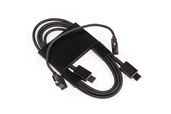 Black Adapter Cable Usb Plugs Usb Type Both Edges Similar — Stock Photo, Image