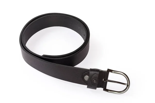 Cinturón Cuero Negro Casual Para Hombre Con Hebilla Clásica Con — Foto de Stock
