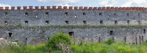 Fragment Kamenné Obranné Zdi Medžhybizhského Hradu Století Ukrajina Panoramatický Výhled — Stock fotografie