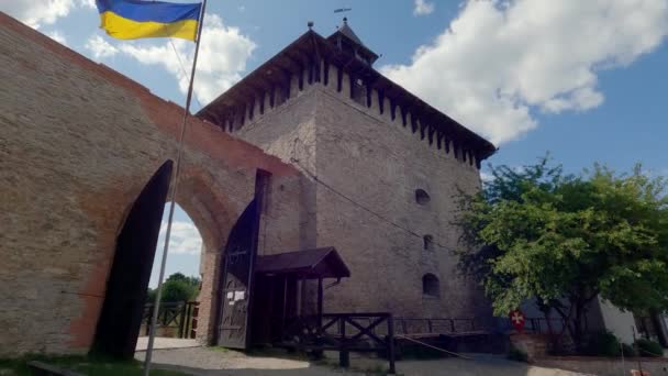 Torre Del Cavaliere Ingresso Del Castello Medzhybizh Dall Interno Ucraina — Video Stock