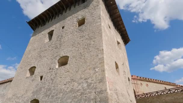 Torre Caballero Del Castillo Medzhybizh Desde Exterior Ucrania — Vídeos de Stock