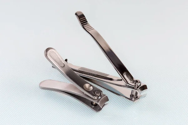 Two Different Stainless Steel Nail Clippers Compound Lever Design Lie — Stock Photo, Image