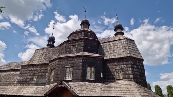 Igreja Medieval Madeira Ascensão Chortkiv Ucrânia — Vídeo de Stock