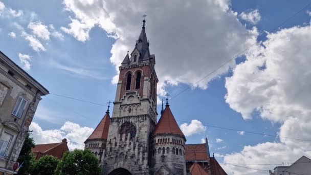 Igreja Santo Estanislau Cidade Chortkiv Ucrânia — Vídeo de Stock